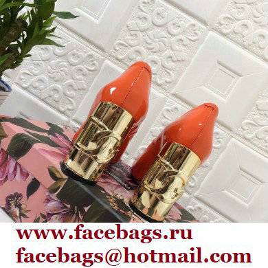 Dolce  &  Gabbana Heel 10.5cm Patent Leather Pumps Orange with DG Karol Heel 2021